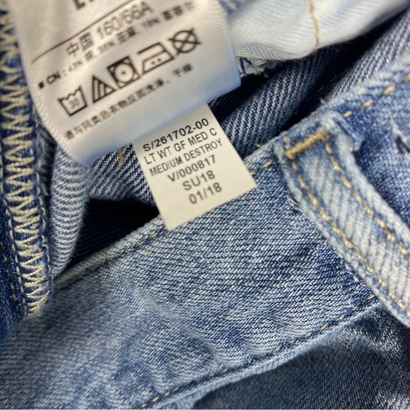 Gap Denim Womens Best Girlfriend Jeans Straight Leg Distressed Size 25 Linen - Picture 6 of 7